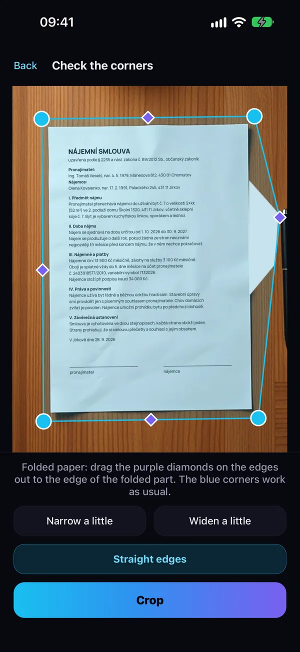 The whole page, even with a folded corner